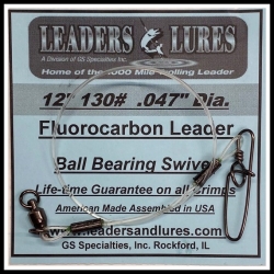 130# 12" Fluorocarbon Leader .047" Dia